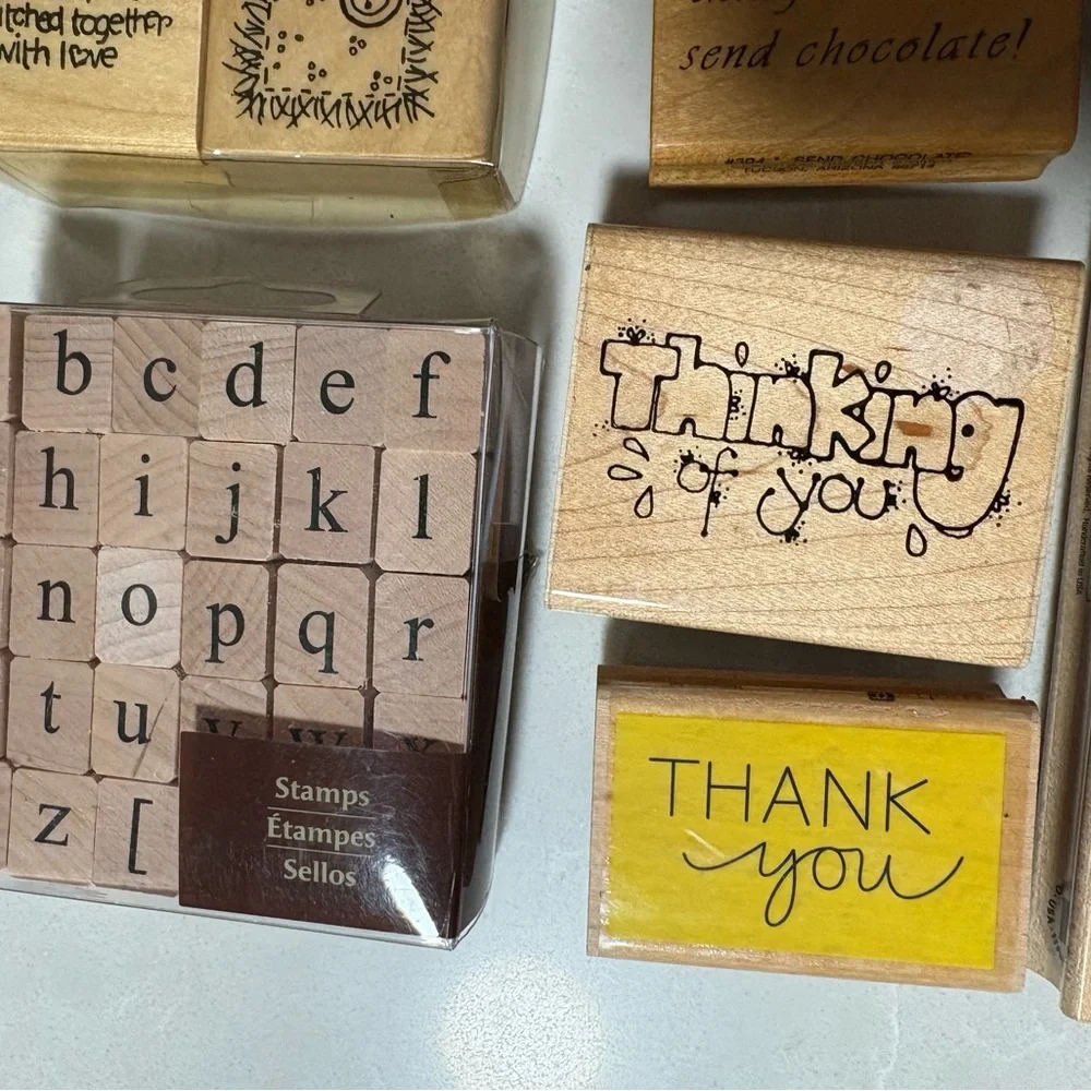 Vintage & New High-Quality Rubber Wood Stamp Collection Set - Picture 9 of 15
